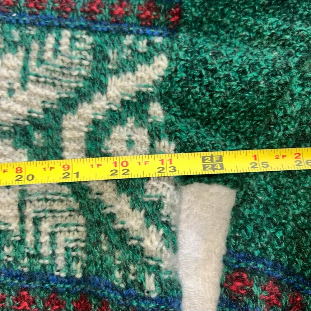 Vintage American Outfitters Wool Sweater Green Patterned Men's XL 85% Wool - Picture 5 of 9
